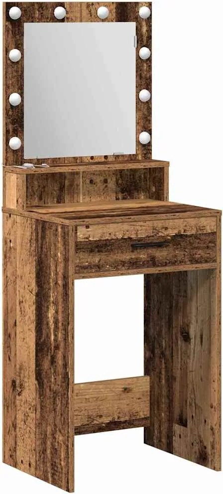 vidaXL Öltözködőasztal fiókkal Öreg fa 50 x 41 x 135 cm Faanyag