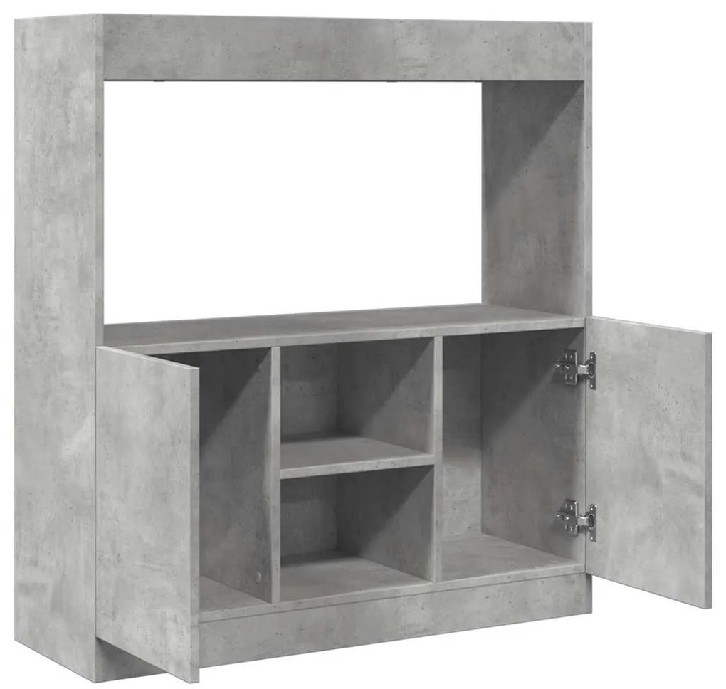 betonszürke szerelt fa magasszekrény 92 x 33 x 100 cm