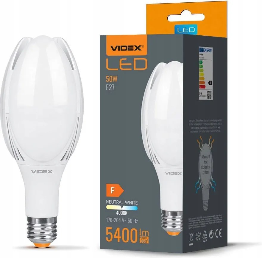 Led izzó E27 A108 50W 5400lm 4000K Semleges 330° Videx