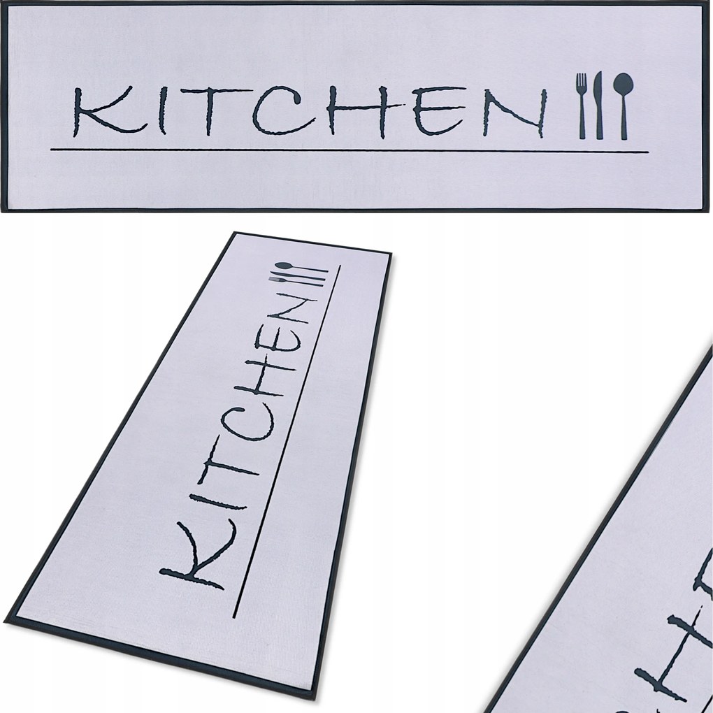 Konyhai Járda Szürke 80x200 Konyhai Szőnyeg Fekete Gumírozott