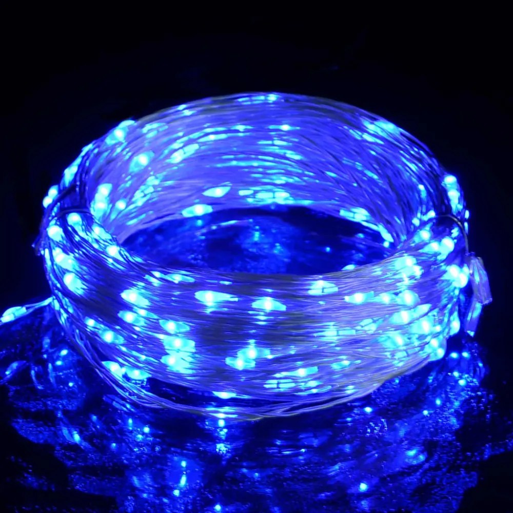 8 funkciós kék fényű tündérfényfüzér 400 LED-del 40 m