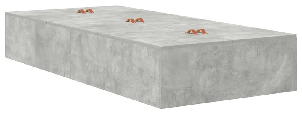 Ágykeret tárolóval Beton Szürke 226.5 x 75 x 31.5 cm Faanyag