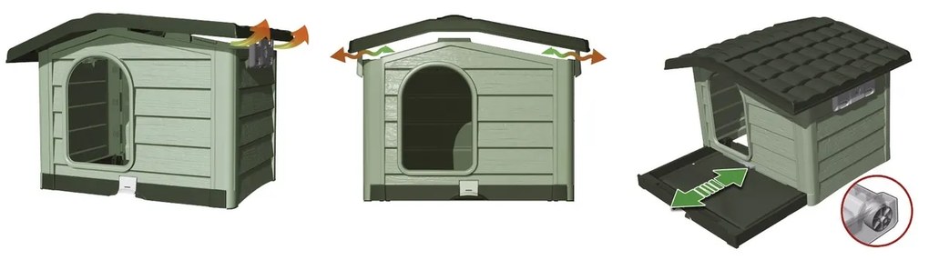 Kutyaház Bungalow zöld, 89 x 75 x 62 cm