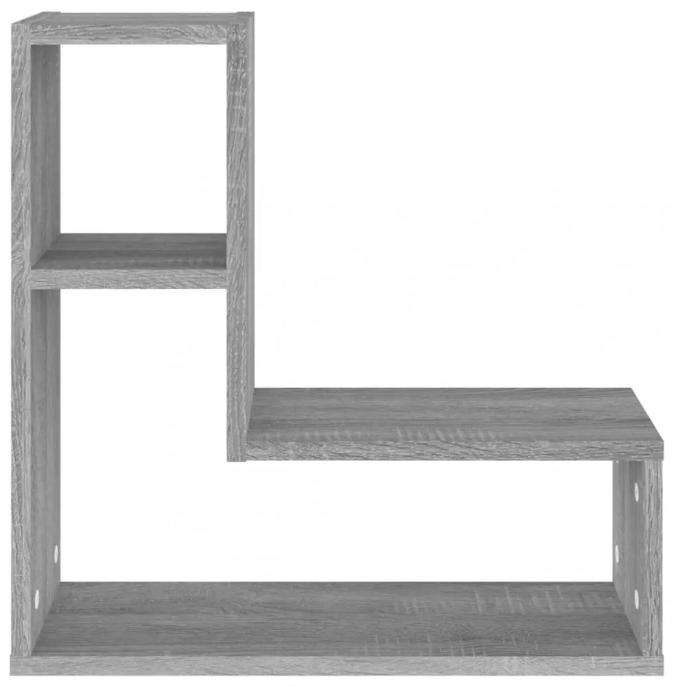 2 db szürke sonoma színű szerelt fa falipolc 50 x 15 x 50 cm