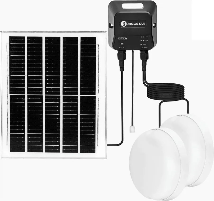 Aigostar - Napelemes LED lámpa 2xLED/70W/12V 12000 mAh 6500K átm. 20,5 cm