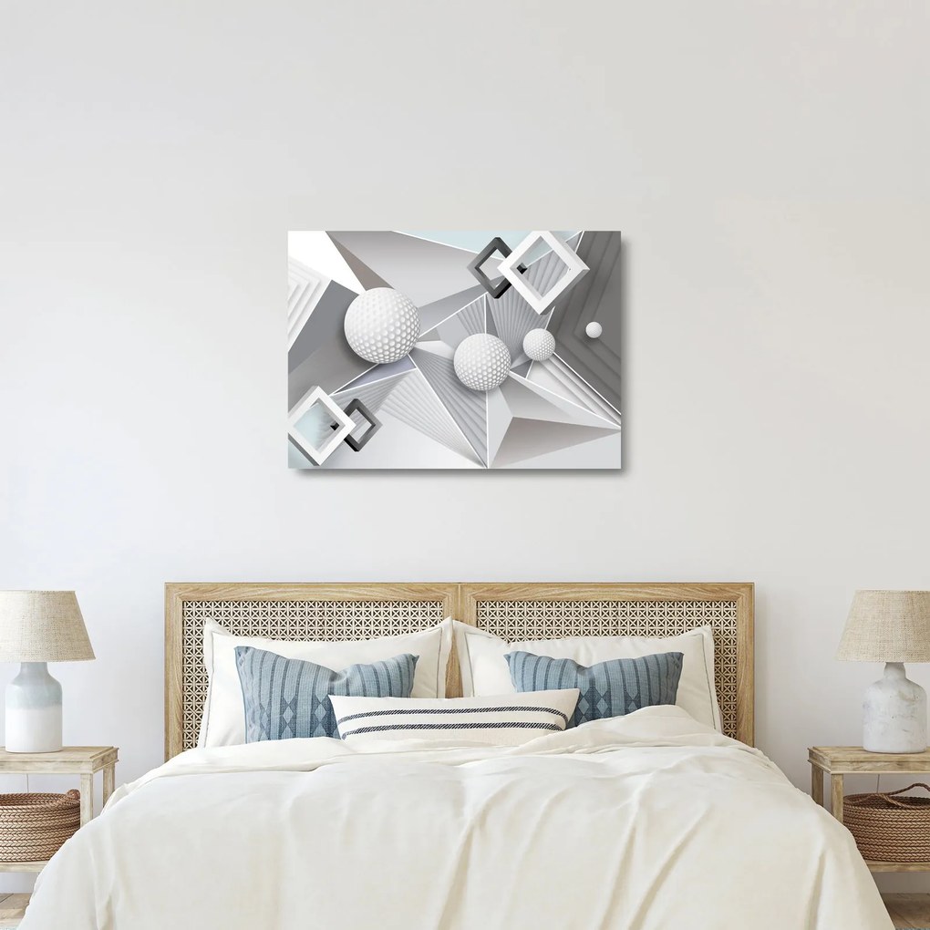 Geometriai absztrakt kép (üvegen) (70x50 cm)