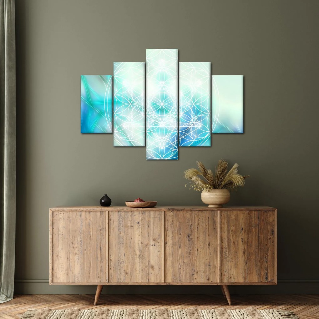 Kép - Merkaba türkiz háttérrel (150x105 cm)