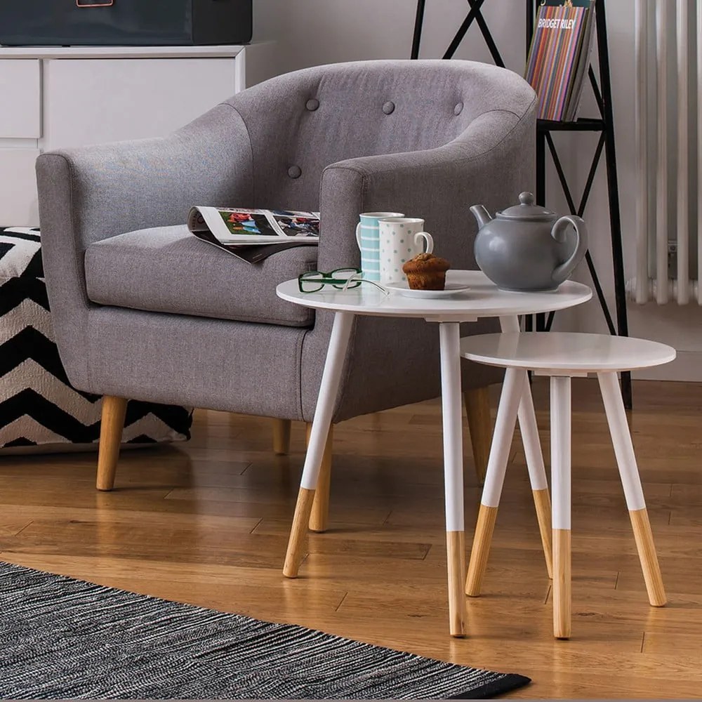 Kerek tárolóasztal szett 2 db-os ø 48 cm Viborg – Premier Housewares