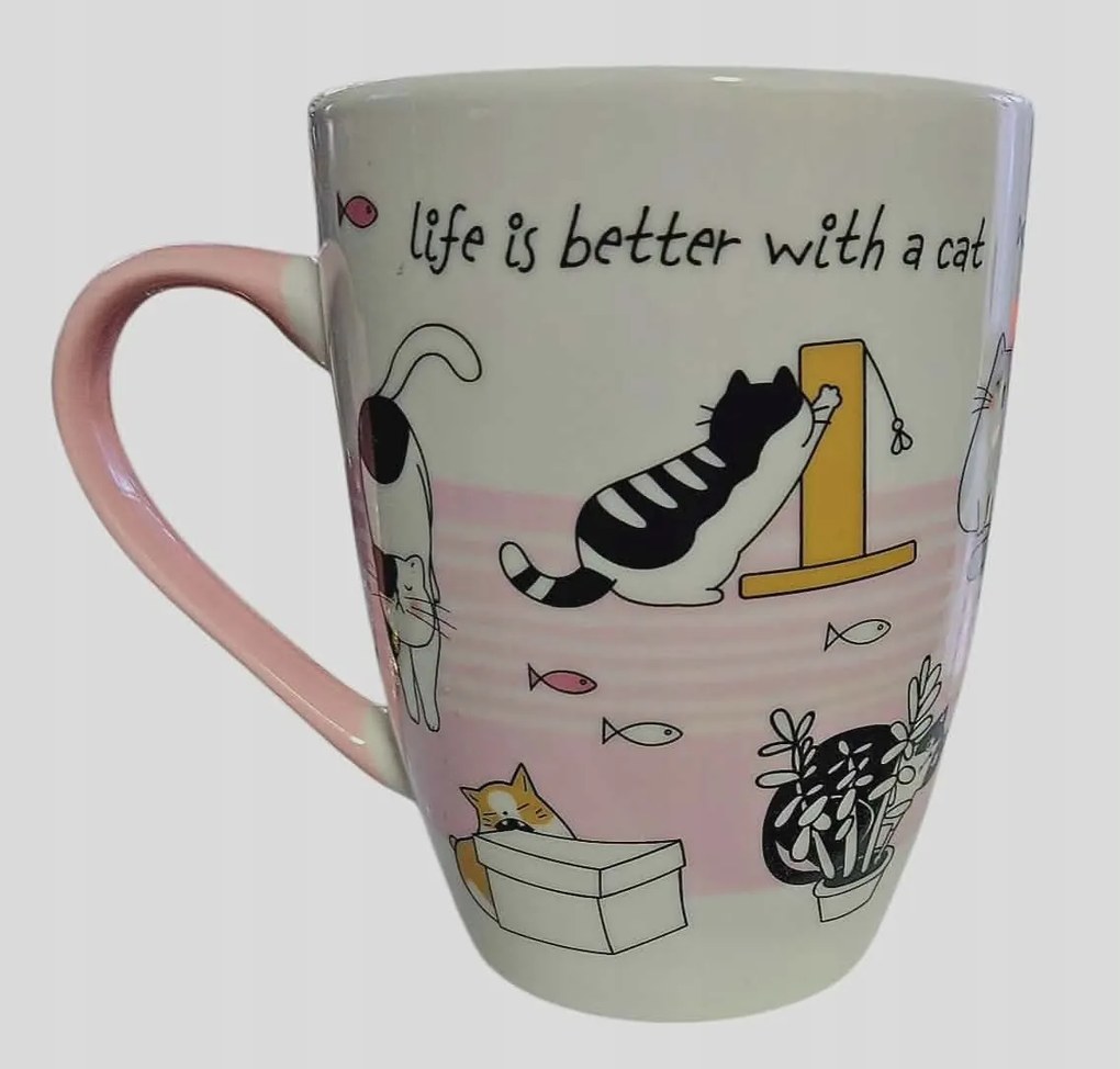 Porcelán Bögre Cica Life Is Better With A Cat 250 ML.