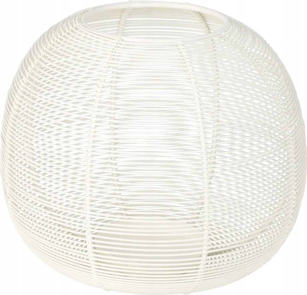 Gömb gyertyatartó 19×15 cm, dróttal, fehér