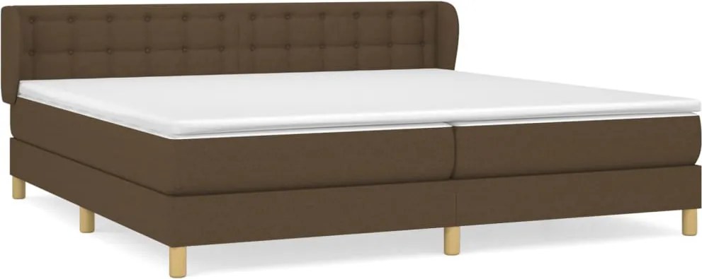 vidaXL sötétbarna szövet rugós ágy matraccal 200 x 200 cm