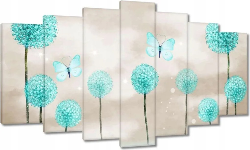Vászonkép 140x80 Pillangók Türkiz világ
