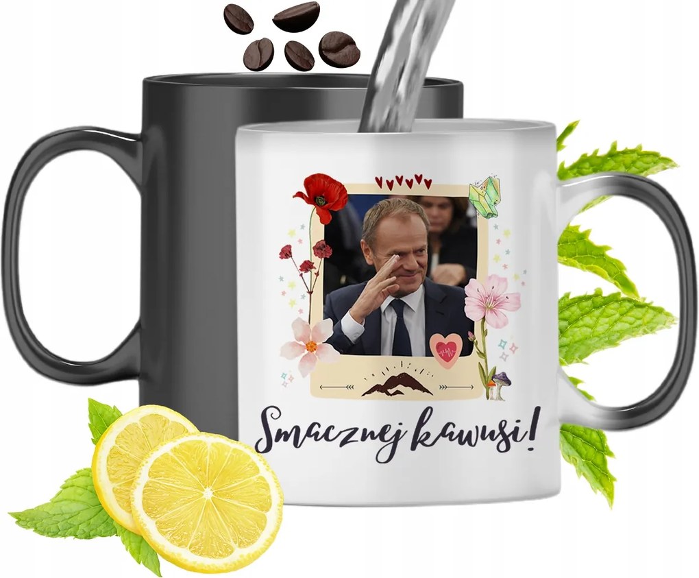 Donald Tusk Színváltó Mágikus Bögre fényképes nyomtatással