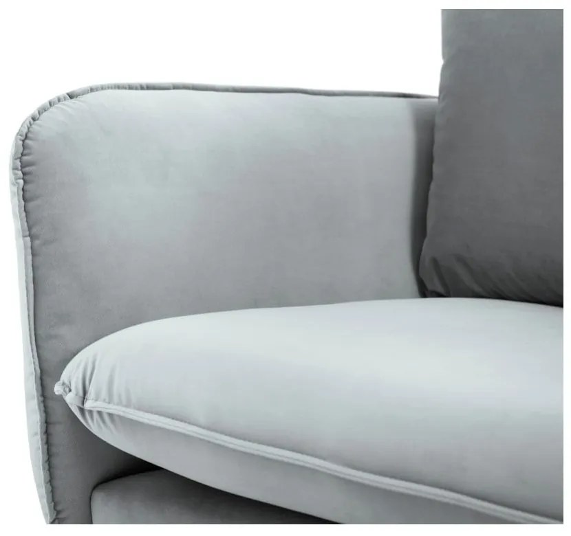 Vienna világosszürke bársony kanapé, 200 cm - Cosmopolitan Design