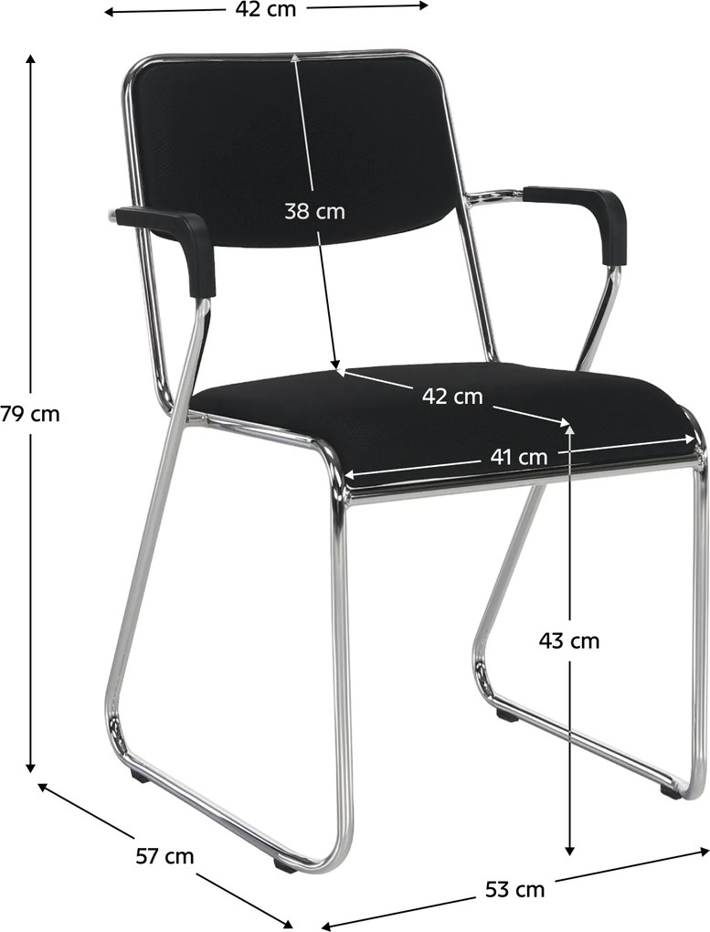Tárgyolószék, fekete háló, DERYA NEW