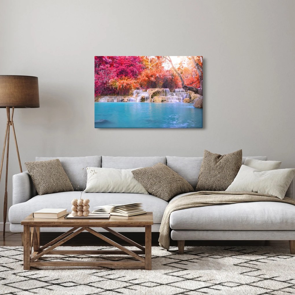Türkiz lagúna, Laosz, Tat Kuang Si képe (90x60 cm)
