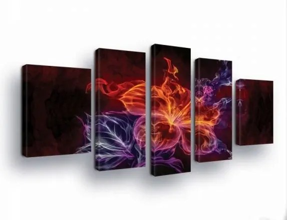 Vászonkép 170x100 Absztrakt virágok füst csillogás modern polip