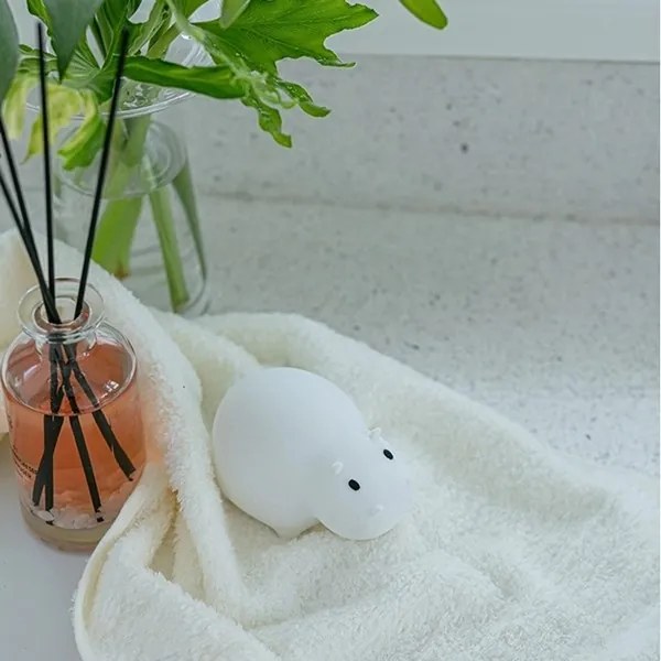 MegaLight - LED RGB Újratölthető gyermek érintős fürdőkád lámpa SWIMMY HIPPO LED/5V