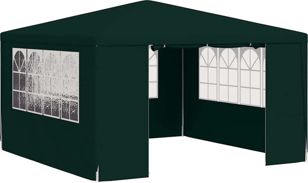 vidaXL zöld rendezvénysátor oldalfalakkal 4 x 4 m 90 g/m²