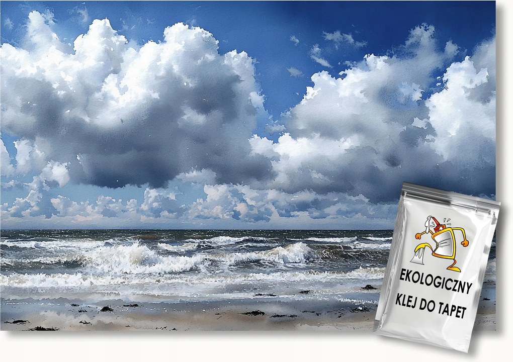 Fotótapéta Flizelina Tájkép Tenger Hullámok Tengerpart Ég Felhők 150x105 ragasztó