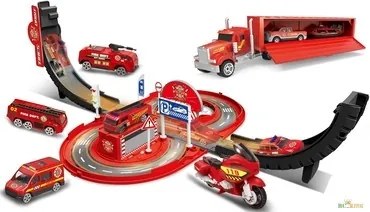 Six Six Zero Fire Tires Orbit Parking Tűzoltóság Parkoló 1 Kamion 6 Kisautó Jelzőtáblák