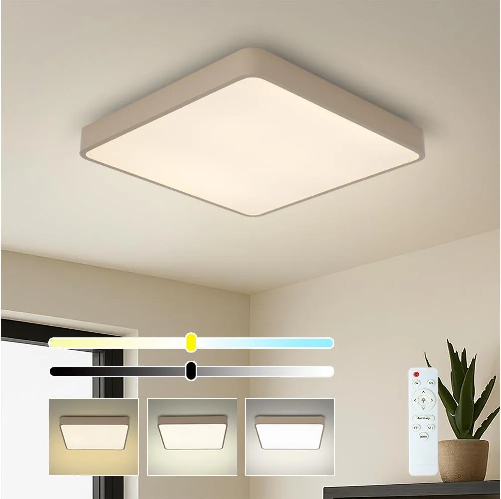BRILAGI-LED dimmelhető mennyezeti lámpatest POOL SQUARE LED/48W/230V 3000-6000K 50x50 cm bézs+távirányító