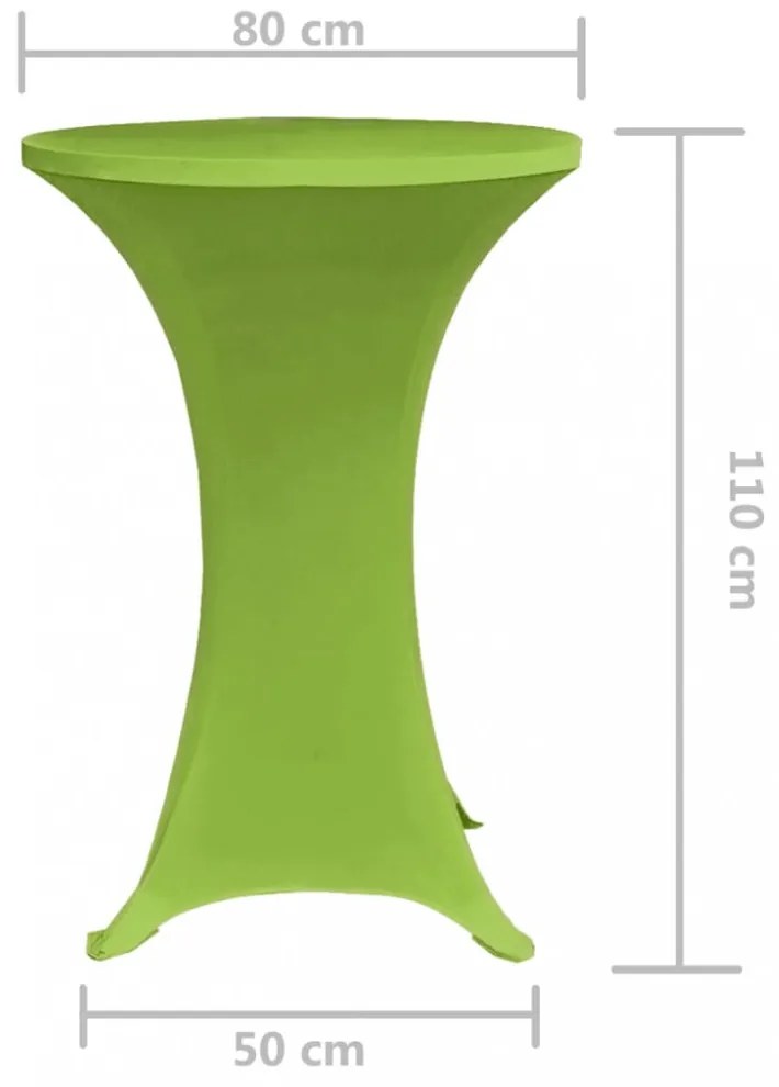 2 db 80 cm-es sztreccs asztalterítő zöld