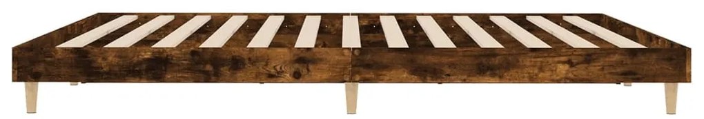 füstös tölgy színű szerelt fa ágykeret matrac nélkül 160x200 cm