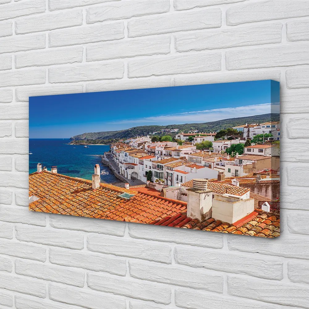Canvas képek Spanyolország Város hegyek tenger 100x50 cm