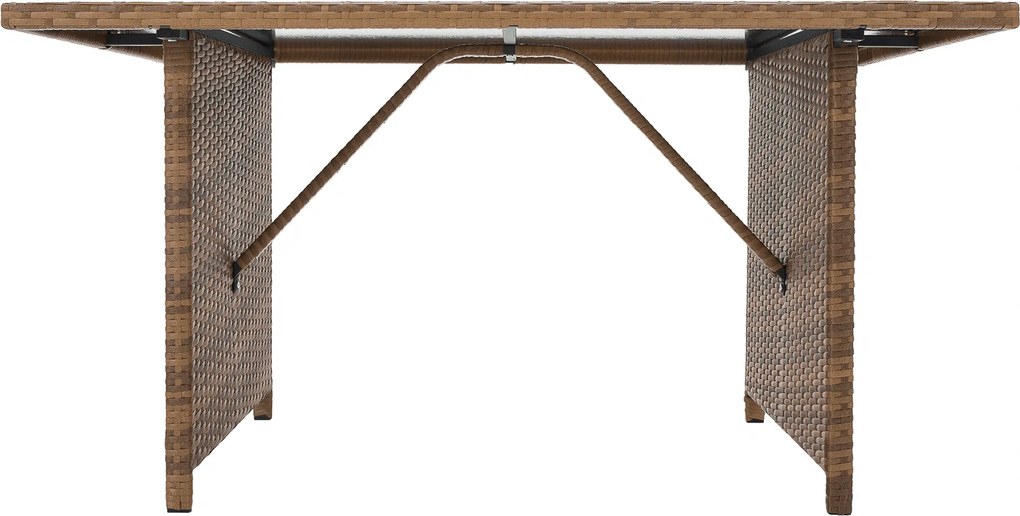 Kerti rattan szett, szürkésbarna/világosbarna, SAGIR