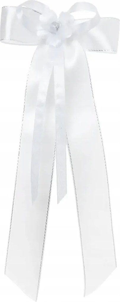 Gyertyadísz, fehér masnis virág