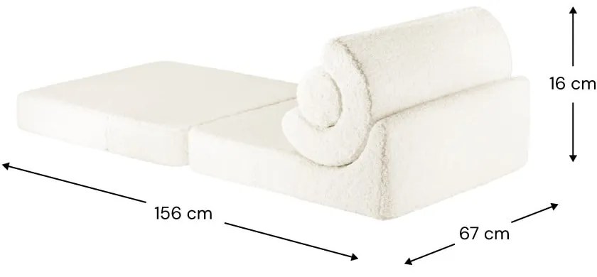 Krémszínű buklé gyerek fotel Flipster – Wigiwama