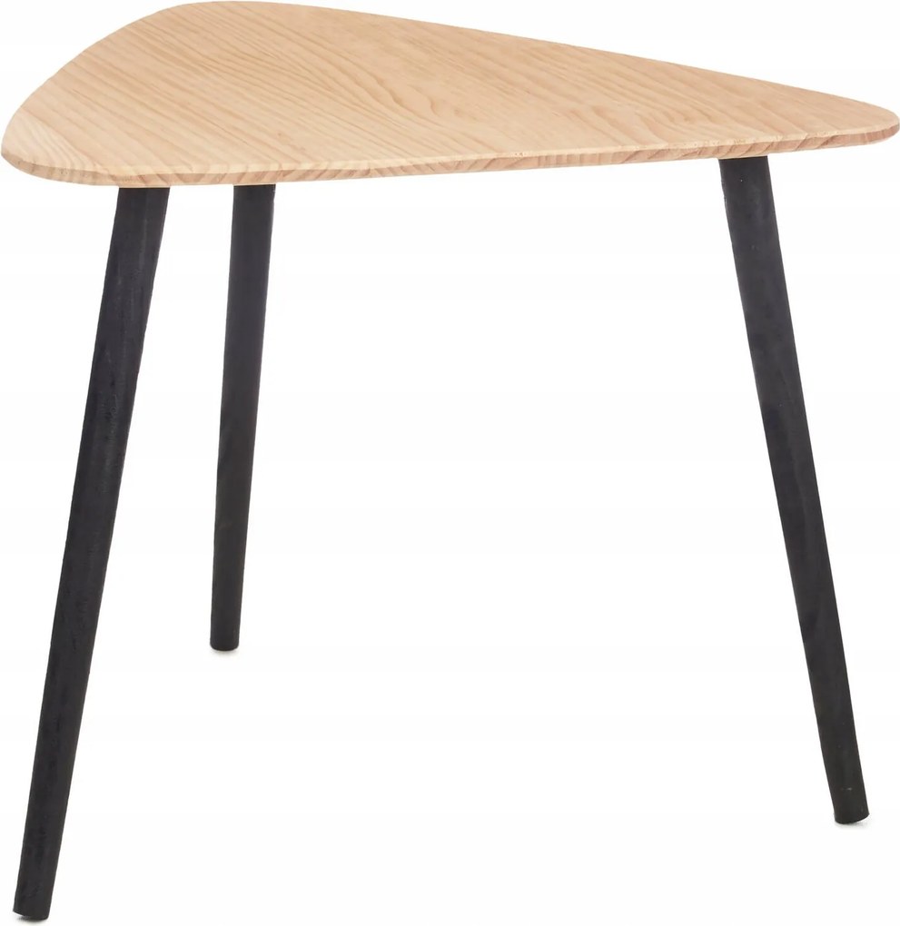 Dohányzóasztal Háromszög Alakú Fa Asztallappal, 64 x 60 x 48 CM