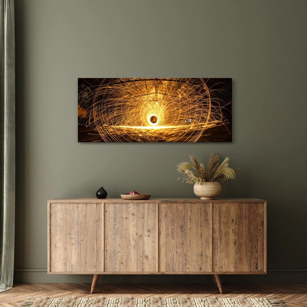 Egy izzó lemez képe (120x50 cm)