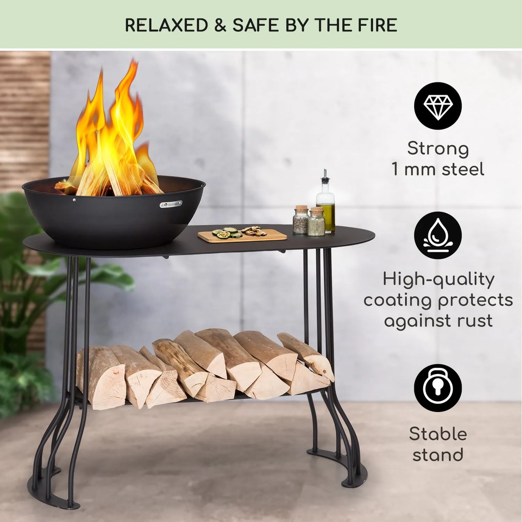 Blumfeldt Nantai, grillállomás, tűzrakóhely: Ø 50 cm, grillrács: Ø 48 cm, asztali kivitel