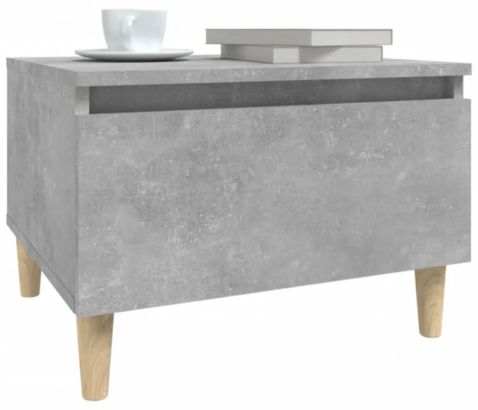 betonszürke szerelt fa dohányzóasztal 90x49x45 cm