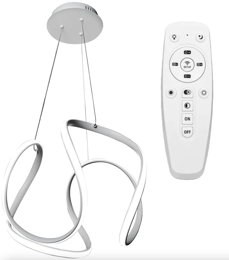 Elegáns, modern LED mennyezeti lámpa távirányítóval fehér