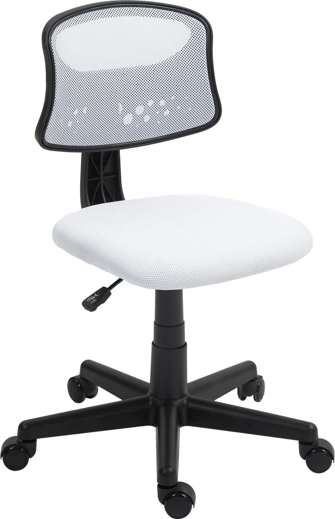 HOMCOM Karfa Nélküli Ergonomikus Irodai Szék Háló Háttal Forgó Íróasztali Szék Magasságállító Irodai Szék 120 kg Teherbírás Fehér | Aosom