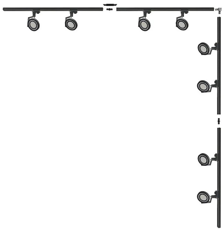 Zuma Line 3590 - Irányítható spotlámpa sínes rendszerhez MASTER 8xGU10/15W/230V fekete