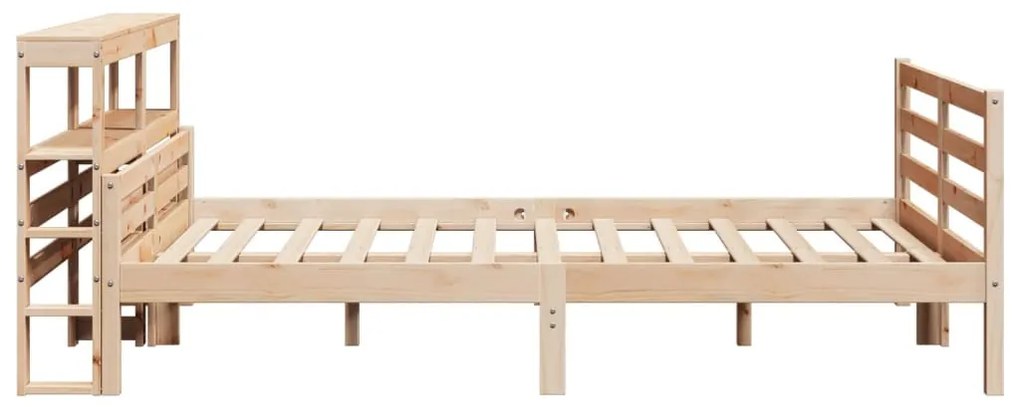 tömör fenyőfa ágykeret fejtámlával 140 x 190 cm