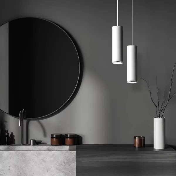 LED RGBW dimmelhető, kábellel függeszthető fürdőszobai lámpa TURYN 1xGU10/6W/230V IP44 fehér