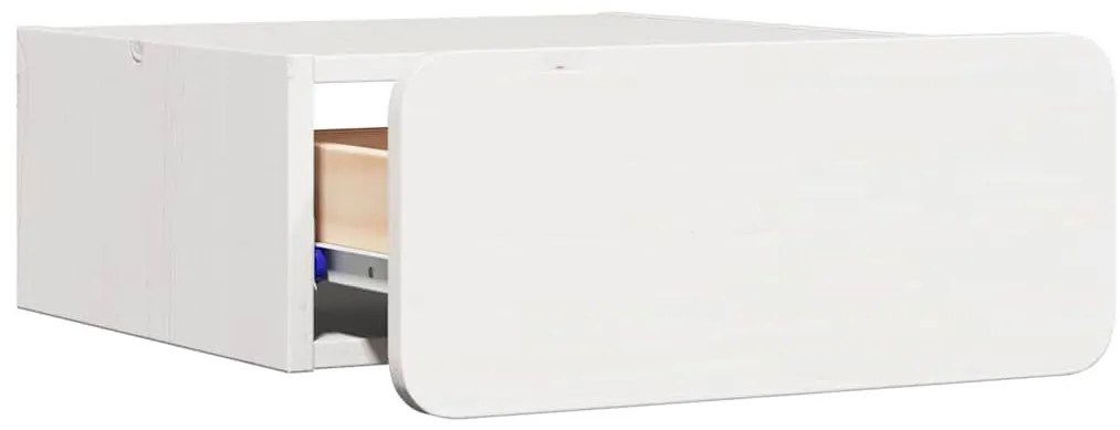 Éjjeli asztal 2 pcs Fehér 39 x 34 x 16.5 cm Tömör fenyőfa