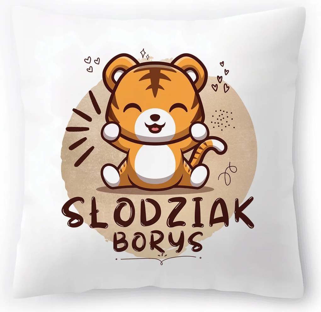 Borisz Párna Születésnapra Ajándék Fotóval Fehér 40x40 cm