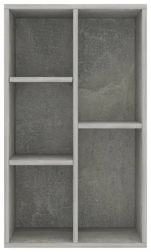 betonszürke szerelt fa könyv-/tálalószekrény 50 x 25 x 80 cm