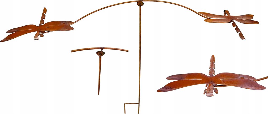 Kerti Dekoráció Egyensúlyozó Szitakötő Fém Rozsda Beszúrható112 cm