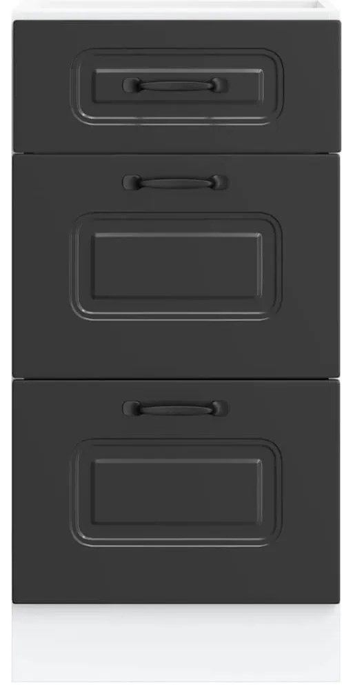 fekete, műfa konyhaszekrény „Kalmar”