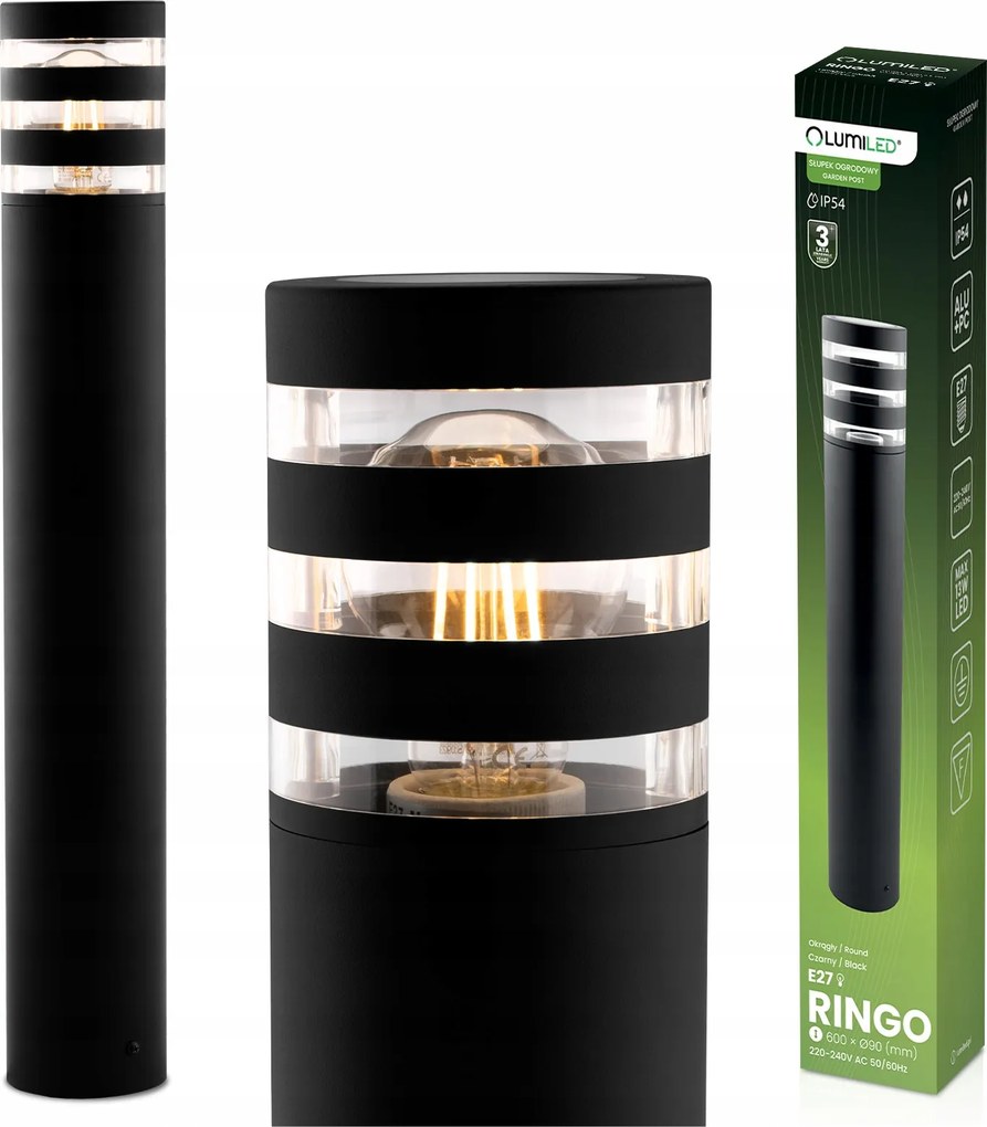 Kerti Álló Lámpa Kültéri Oszlop IP54 E27 Led 60cm Vízálló