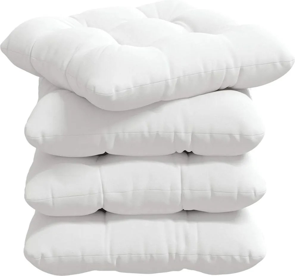 vidaXL Ülőpárnák 4 pcs Fehér 40 x 40 x 12 cm szövet