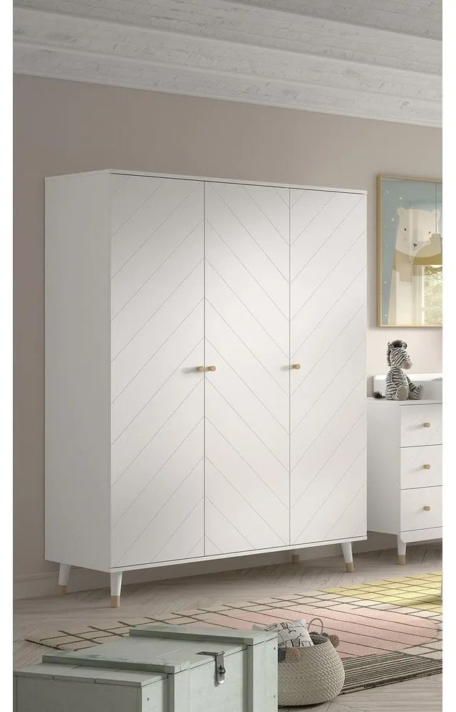 Fehér gyerek ruhásszekrény 150x200 cm BILLY – Vipack