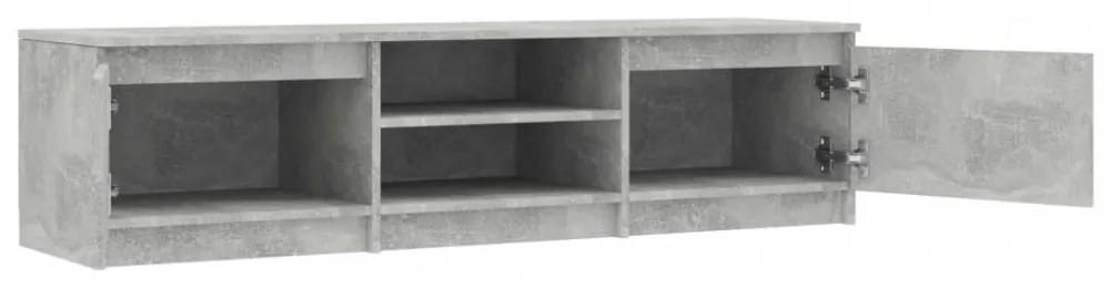 betonszürke szerelt fa TV-szekrény 140 x 40 x 35,5 cm